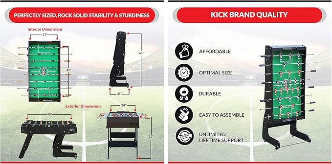 KICK Monarch 48" in Folding Foosball Table