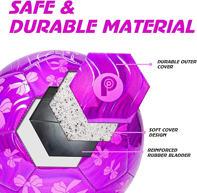 Soccer Ball Size 3, Size 4 - Kids Aged 3-5 6-8 8-12 Outdoors Sports Training Playing Ball Set with Pump Teens Girls Boys Back to School Gift
