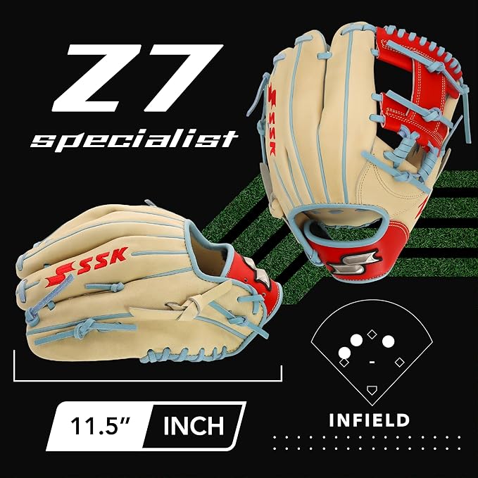 SSK Z7 Specialist Infield Baseball Glove – 11.25” - 11.5” - 11.75” - 12” – 12.25” – Right & Left Hand Throw