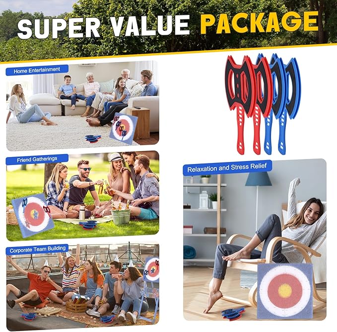 Throwing Axe for Axe Throwing Game for Backyard, Throwing Axe Set with Throwing Star for Outdoor Games, Durable and Fun for All Ages