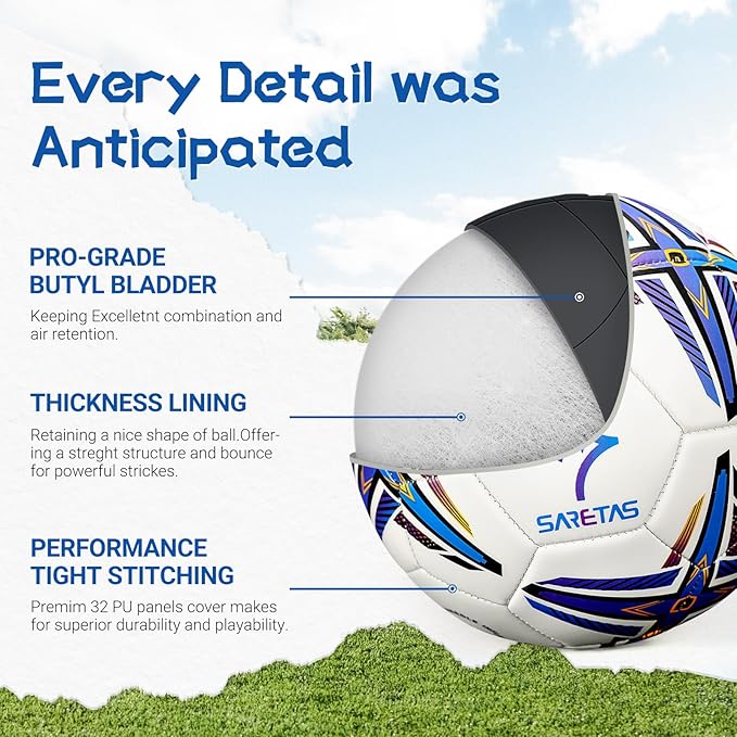 Soccer Balls Glow in The Dark Soccer Ball Size 5, Soccer Gift Night Ball for Teens,Juniors and Adult Indoor Outdoor Play, Fluorescent Light Training Ball with Pump Kit and Carry Net