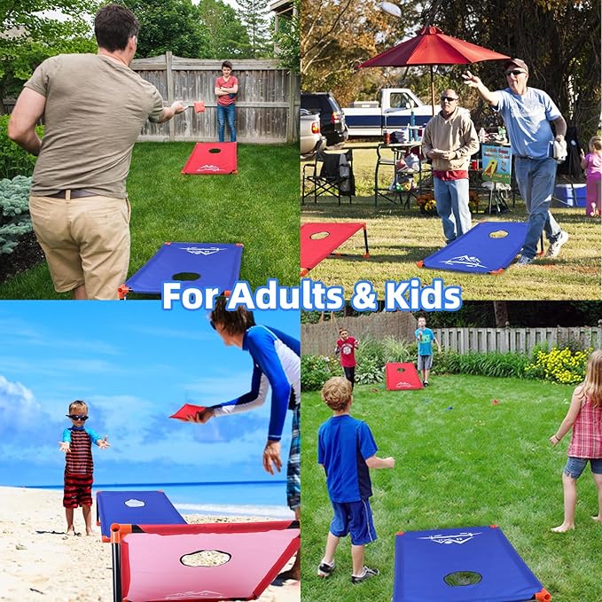 NZQXJXZ 3x2 ft Cornhole Board Set with 8 Bean Bags and Carrying Bag, Outdoor Toss Game Set for Kids and Adults, Portable Corn Hole Sets for Beach Lawn Backyard
