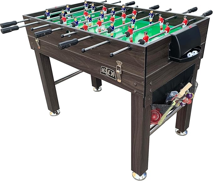 KICK Quad 48″ 4-in-1 Multi Game Table - Combo Game Table Set - Foosball, Billiards/Pool, Glide Hockey and Table Tennis for Home, Game Room, Friends and Family!