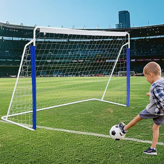 MIUDGIG Soccer Goal 8x5FT, Football Goal for Backyard with All Weather Net, Outdoor Soccer Net Goals for Backyard, Portable Steel Frame Soccer Goal Post for Adults & Youth Training, Quick Set-up