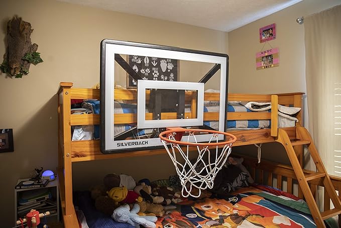 Silverback Junior Youth 33" Basketball Hoop with Lock ‘n Rock Mounting Technology Mounts to Round and Vertical Poles, Black (B8410W)