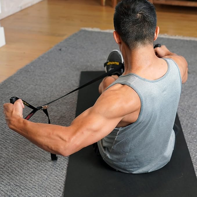 Bullworker ISO-FLO Isometric Exercise Equipment - Suspension Trainer Straps & Resistance Bands for Calisthenics, Pilates and Strength Training, Portable Home Gym Back, Core, Leg, Arm Workout Equipment