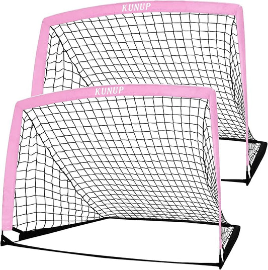 2 of 5×3 6x4 9x5 FT Portable Kids Soccer Goals Set, Foldable Soccer Practice Nets for Backyard with Carrying Bag for Toddler Youth Pop Up Soccer Training Equipment Indoor Outdoor Sports Game Gift