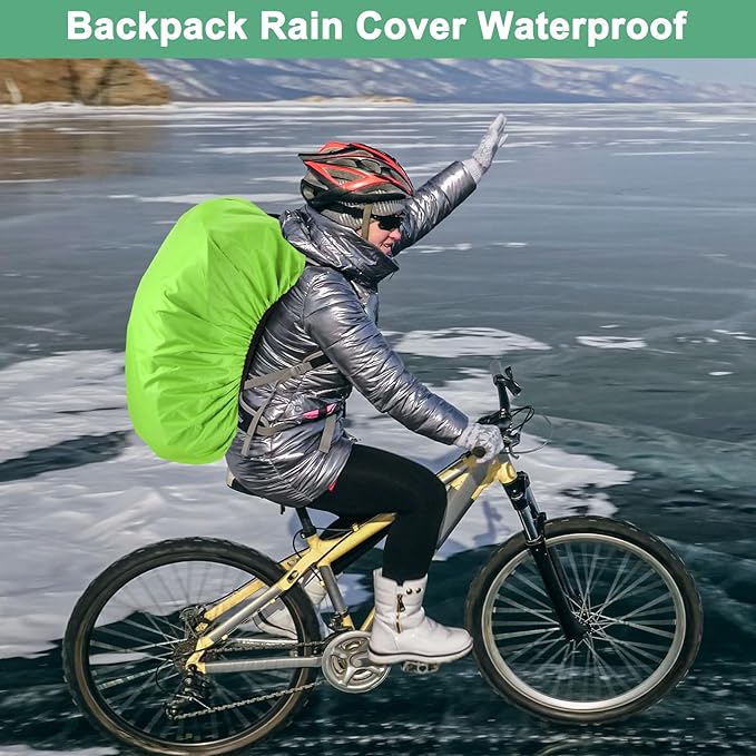 Waterproof Backpack Rain Cover Waterproof Backpack Cover, Bag Rain Cover with A Vertical Reflective Strap for Hiking/Biking/Camping/Outdoor Traveling