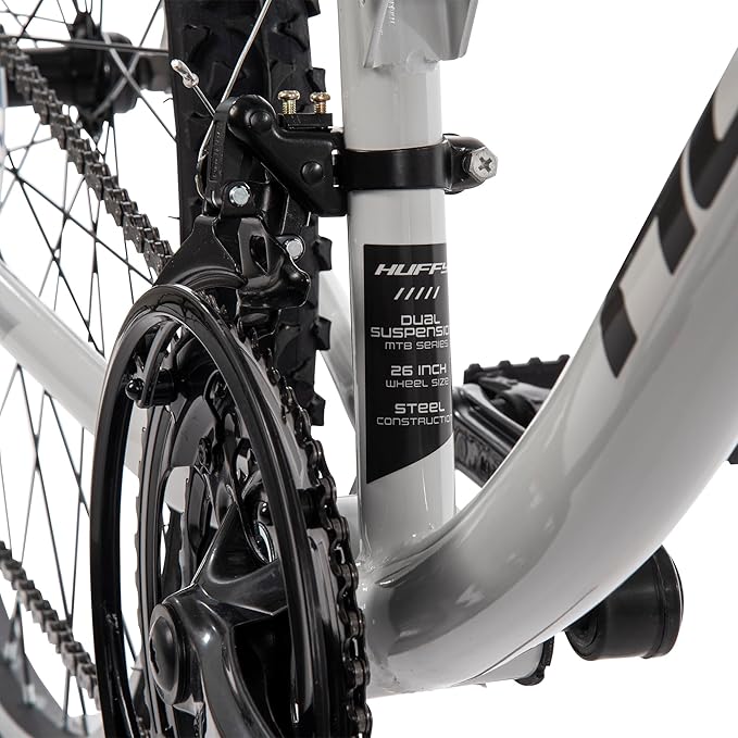 Huffy Stone Mountain Hardtail Mountain Bike for Boys/Girls/Men/Women, 20"/24"/26" Sizes, 6 or 21 Speed Shimano Twist Shifting, Front or Dual Suspension, Comfort Saddle, Sleek Colors