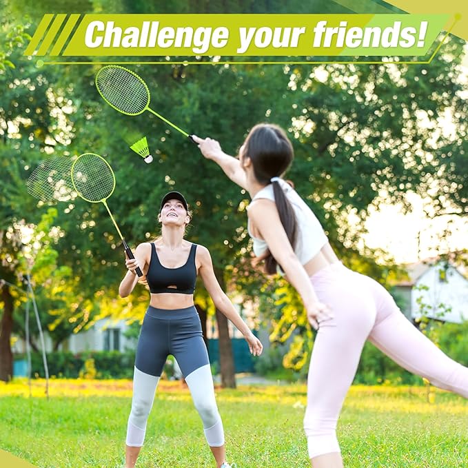 6 Packs Badminton Rackets Set Include 6 Lightweight Rackets 12 Nylon Plastic Shuttlecocks 3 Carrying Bags for Summer Outdoor Backyard Games Sports Beginners Adults