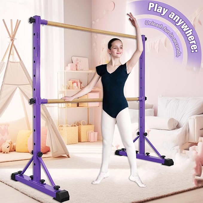 Adjustable Ballet Barre,Portable Dance bar,Fitness Equipment for Dance & Balance Excercise,Super Sturdy for Balance Workout,Weight Limit 250 LBS