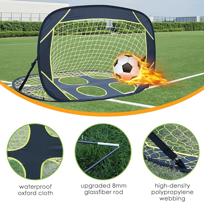 Soccer Net for Kids Portable Pop Up Soccer Goals with Carrying Bag Foldable Soccer Target Net Indoor Outdoor Backyard Practice