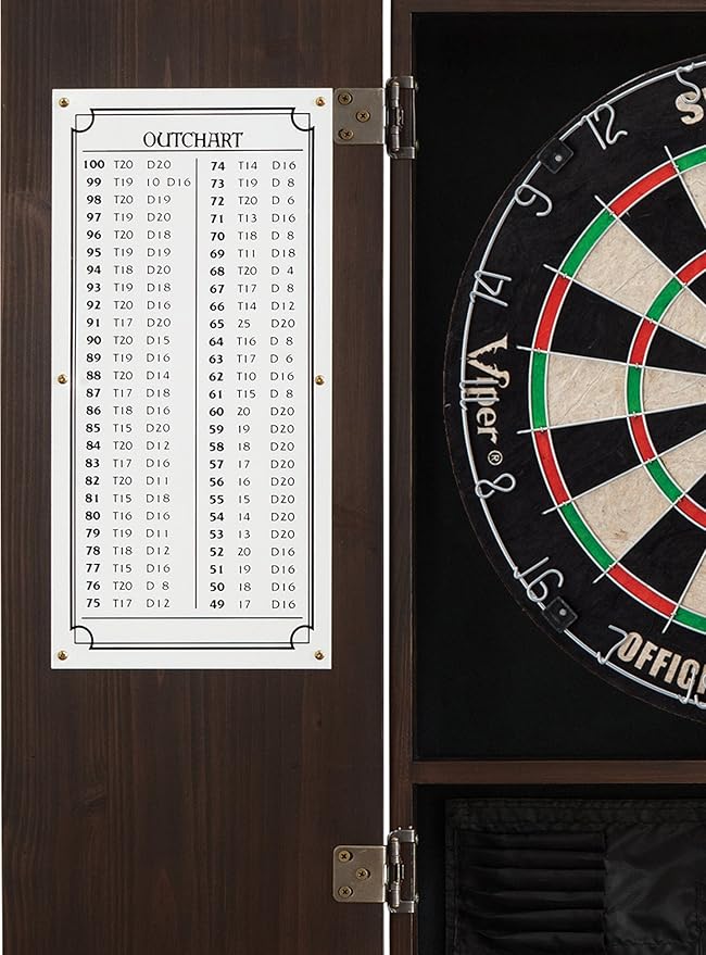 Viper by GLD Products Metropolitan Solid Wood Cabinet & Sisal/Bristle Dartboard Play-Ready Bundle