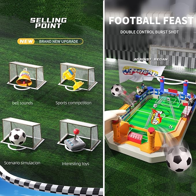 Kids' Mini Table Football Game: Football Board Toy, Suitable for Kids Aged 4,5,6,7,8~12 Years Old, Used for Birthday Parties, Family Gatherings. The Perfect Birthday Sports Gift for Boys and Girls.