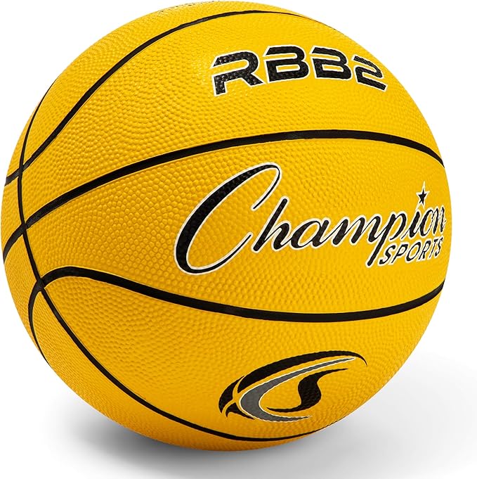 Champion Sports Rubber Basketballs – Heavy Duty Pro-Style, Indoor/Outdoor Use, Premium Basketball Equipment for Physical Education, Various Sizes & Colors (Size 3, 5, 6, 7)
