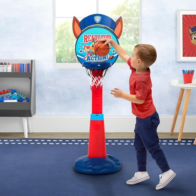 PAW Patrol Plastic Basketball Set by Delta Children – Includes Basketball Hoop, 1 Basketball and Ball Pump