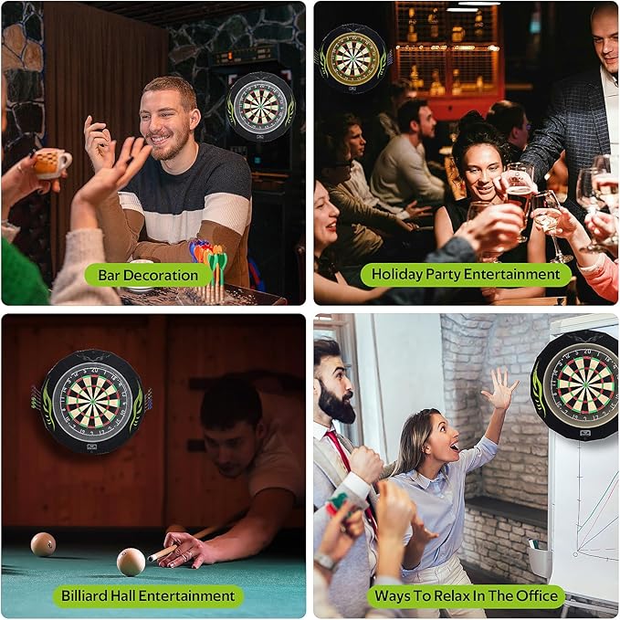 Dartboard Light System LED Best Dart Light, 18-inch Magnetic Dartboard 3 Light Effects, 12 Darts, Professional Dartboards for Adults Easy Installation