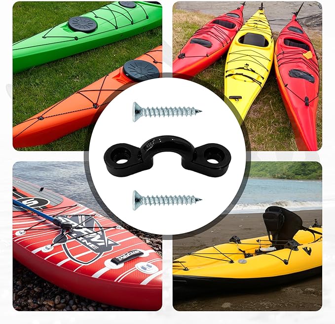 24Pcs Kayak Handles Kit, Kayak Carry Handle Pull Handle T-Handle with Cord and Pad Eyes with Mounting Screw, Heavy Duty Kayak Carrying Handles for Canoe Boat