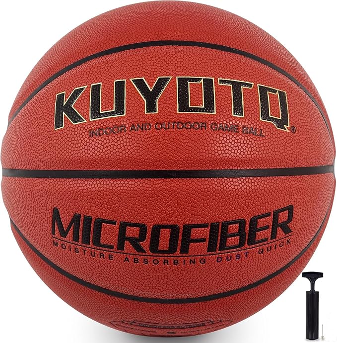 KUYOTQ Kids Toddler Youth Adult Size 3/4/5/6/7 Basketball 22/25.5/27.5/28.5/29.5" Thickened Rubber or Faux Leather Basketball for Boys Girls (Deflated)