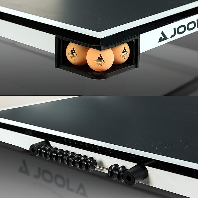 JOOLA Rally TL Professional MDF Indoor Ping Pong Table w/Quick Clamp Table Tennis Net & Post Set - 10 Minute Easy Assembly - Corner Ball Holders - Tournament Quality - Includes Playback Mode