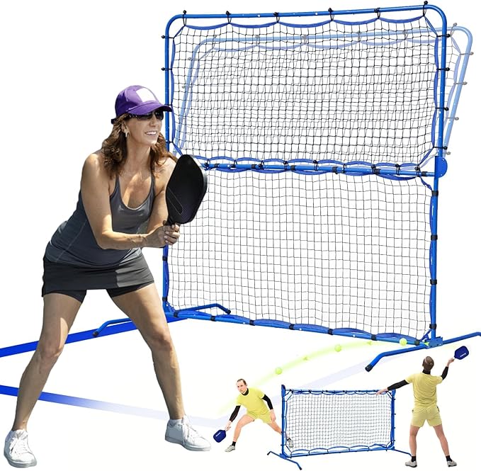 Pickleball Practice Rebounder Net for Dink Volley Solo Training Equipment, 7.9FT or 6FT 2in1 Mini Pickleball Net Portable Trainer for Outdoor Driveway Backyard Indoor Garage, Easy Setup & Storage