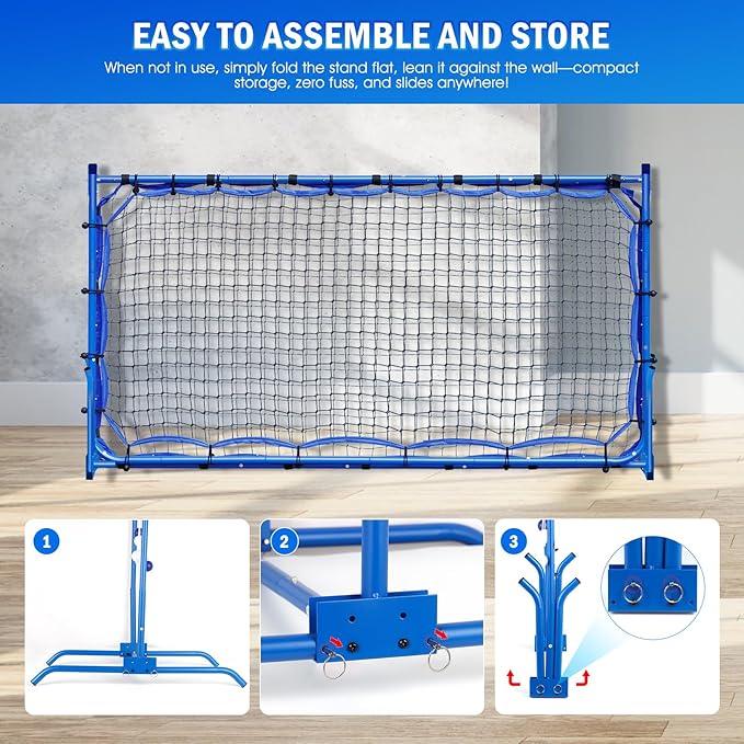 Pickleball Practice Rebounder Net for Dink Volley Solo Training Equipment, 7.9FT or 6FT 2in1 Mini Pickleball Net Portable Trainer for Outdoor Driveway Backyard Indoor Garage, Easy Setup & Storage