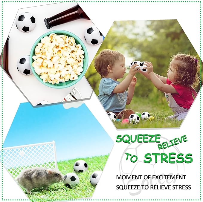 60 Pcs Mini Soccer Stress Balls Soccer Party Favor 2.5'' Inch Mini Foam Sports Ball Squeeze Ball Kids Adults Anxiety Stress Relief for School Carnival Reward Party Bag Gift Fillers
