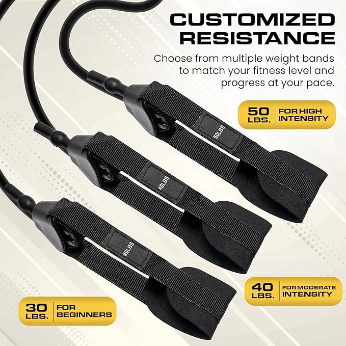 Pilates Bar Kit with Resistance Bands for Women & Men(30,40,50 Lbs), Pilate Bar with Non-Slip Foot Belts, 3-Section Pilates Bar Workout Equipment for Legs, Hip, Waist and Arm