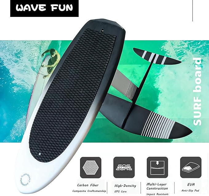 Carbon Fiber Hydrofoil Surfboard - Motor-Free Lift Board for Stand-Up Floating & Racing | Ultra-Lightweight Non-Inflatable Design