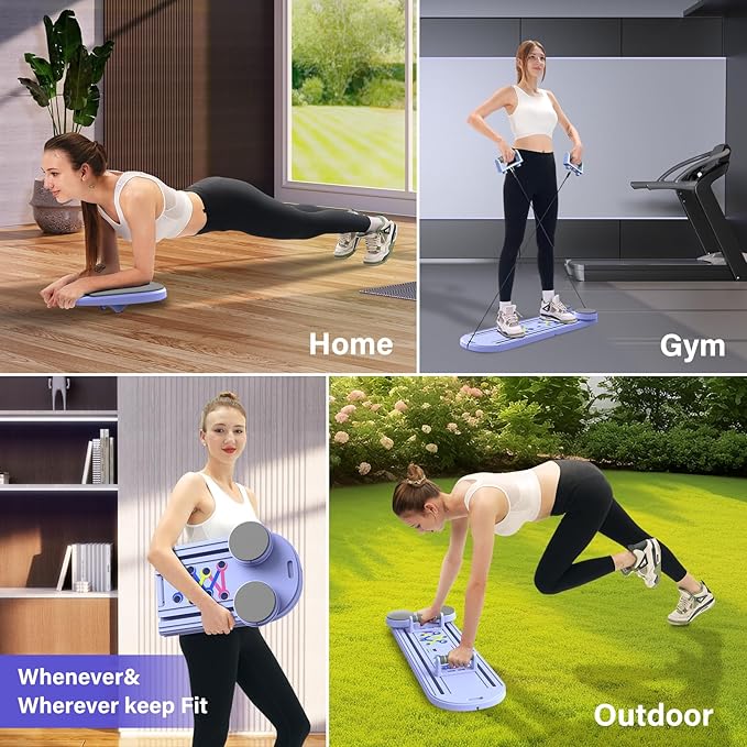 Pilates Board,Foldable Pilates Reformer Sets with Timer,Multifunctional Abdominal Pilates Board for Home Workout Equipment,Portable Ab Board Trainer Pilates Exercise Machine, Pilates Board for Women