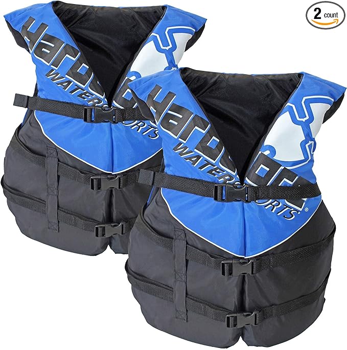2 Pack Hardcore Coast Guard Type III PFD for Adults; Life Jacket Paddle Vest for Adults; Life Vest Flotation Device; Jet ski, Wakeboard, Kayak; Extra Life Jacket for Pontoon Boat