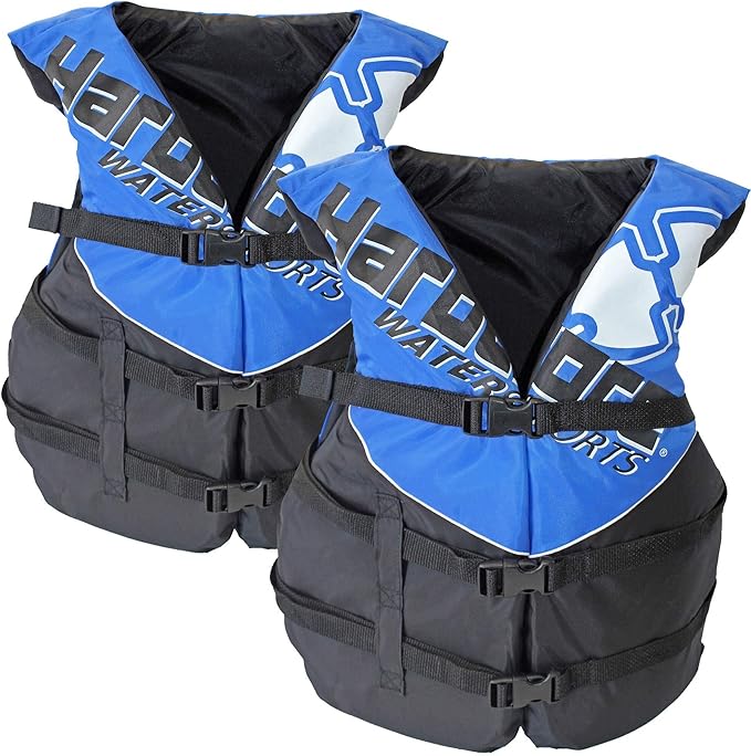 2 Pack Hardcore Coast Guard Type III PFD for Adults; Life Jacket Paddle Vest for Adults; Life Vest Flotation Device; Jet ski, Wakeboard, Kayak; Extra Life Jacket for Pontoon Boat