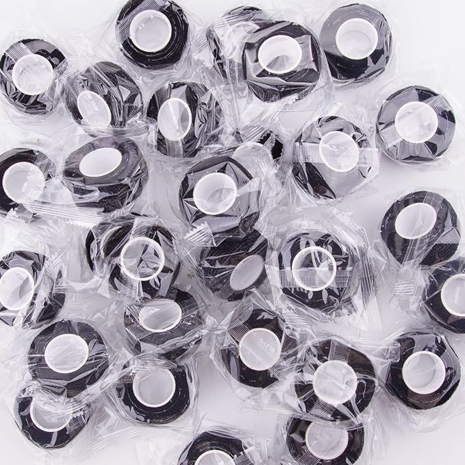 BQTQ 30 Rolls Self Adhesive Bandage Wrap Self Adherent Wrap Bandage 1 inch Self Stick Bandage Wrap Tape Stretch Bandages for Wrist Ankle Swelling Sprains (Black)
