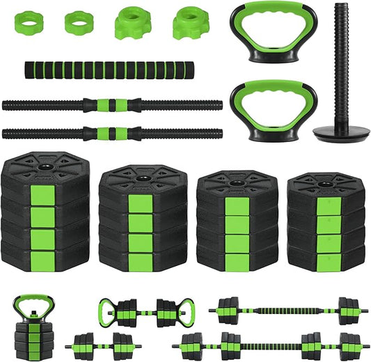 3-In-1 Octagonal Adjustable Dumbbell Set, 44/88LBSFree Weights Dumbbells with Anti-Slip Handle for Men & Women, Versatile Dumbbells Set of 2 with Connector, Perfect for Home Gym