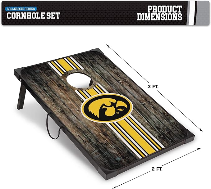 Wild Sports NCAA 2' x 3' MDF Deluxe Cornhole Set - with Corners and Aprons