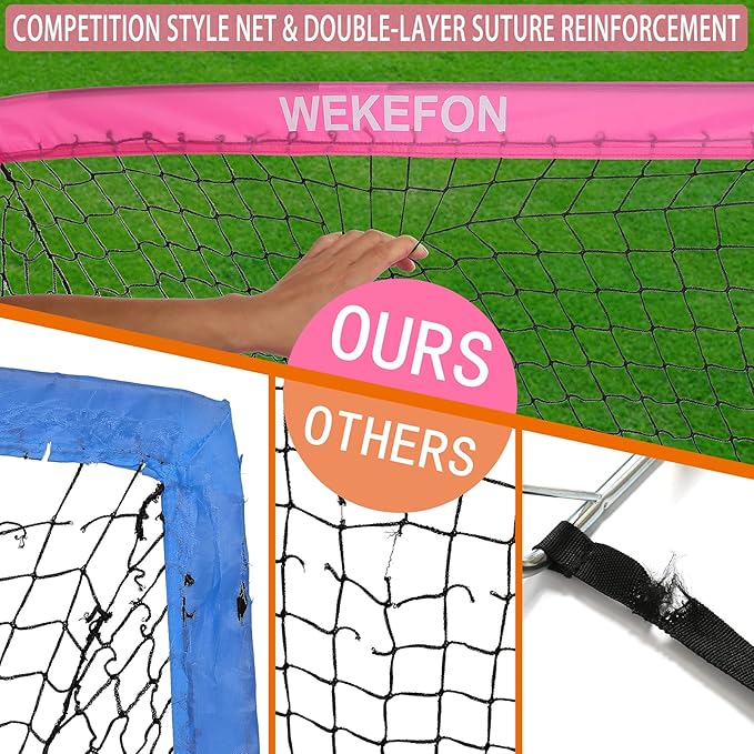 Soccer Goal with Carry Bag, 10/9MM Strengthen Pole, Arched Design, Kids Soccer Goals for Backyard Set 5x 3.1/3.6x2.7/2.9x2.4ft Portable Pop Up Soccer Nets for Toddler, Adults, Youth Games, Play, Gifts