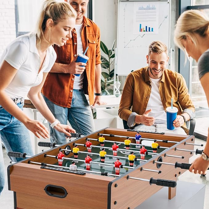 Giantex 4-in-1 Multi Game Table, Combo Foosball Game Table Top w/Billiards, Ping Pong, Push Hockey for Home, Game Room, Family Night & Arcade, Wood Combination Game Table Set for Adults