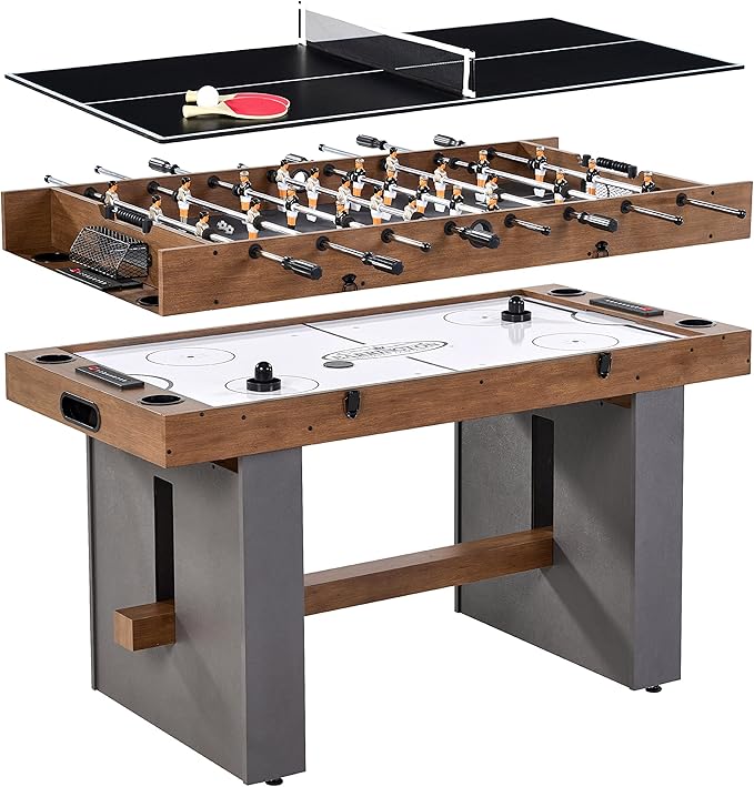 Barrington Combo Game Table – Foosball, Air Hockey, Table Tennis & More – Multi Game Table for Home or Game Room