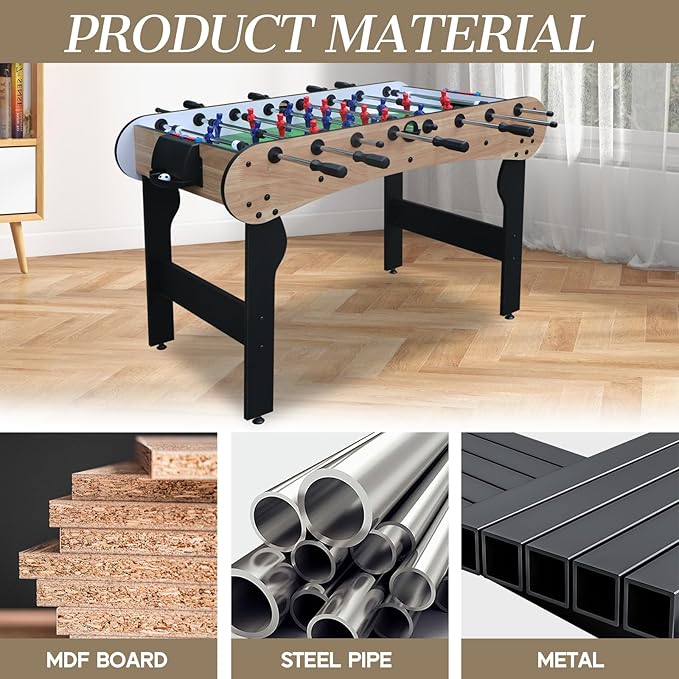 5ft Foosball Table,Mini Competition Soccer Table Game with All Accessories, Leg Levelers and Heavy-Duty Legs. Perfect for Home, Game Rooms, and Parties
