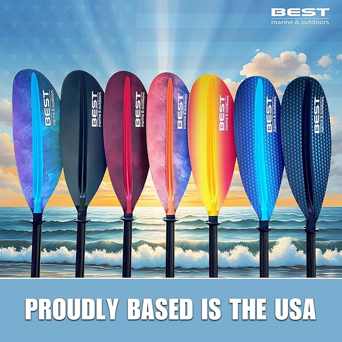 Best Marine and Outdoors Kayak Paddle, Carbon Fiber Shaft & Fiberglass Reinforced Polypropylene Blades, 220cm, 234cm, 250cm, Lightweight Kayak Paddles for Adults