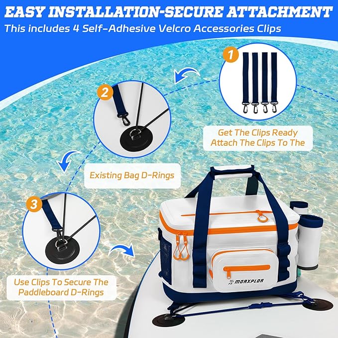 Waterproof Shell 24 cans Paddle Board Cooler Bag, Sup Deck,Kayak Cooler Bag Accessories