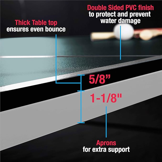 MD Sports Table Tennis Tables Multiple Styles Ping Pong Tables, Foldable for Easy Storage with Nets Included, Perfect for Family Game Rooms