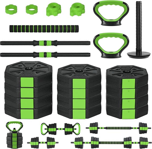 3-In-1 Octagonal Adjustable Dumbbell Set, 44/88LBSFree Weights Dumbbells with Anti-Slip Handle for Men & Women, Versatile Dumbbells Set of 2 with Connector, Perfect for Home Gym