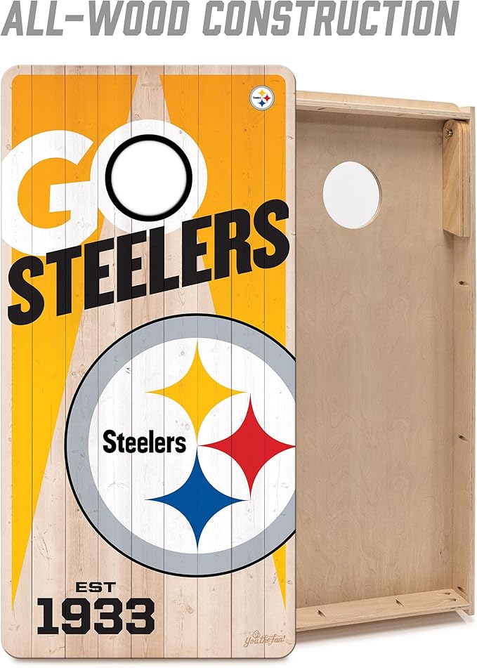 YouTheFan NFL 2’ x 4’ Professional Wood Cornhole Game