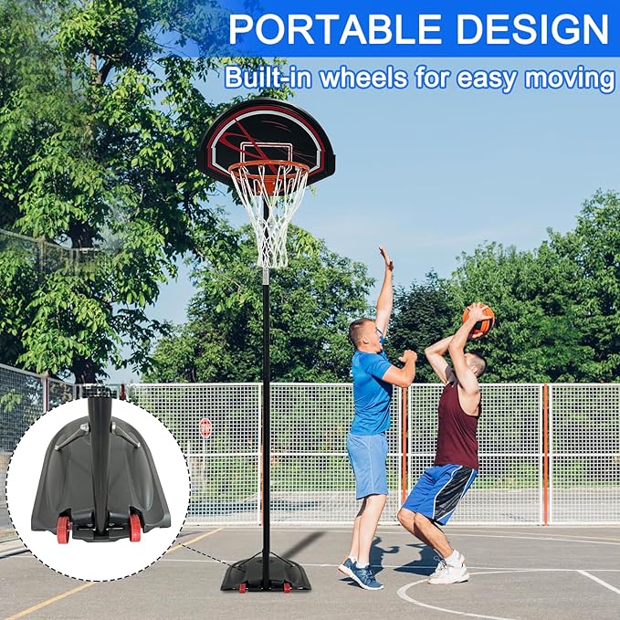 Basketball Hoop Outdoor Adjustable, Portable Basketball Hoop Goal System in Backyard/Driveway/Indoor