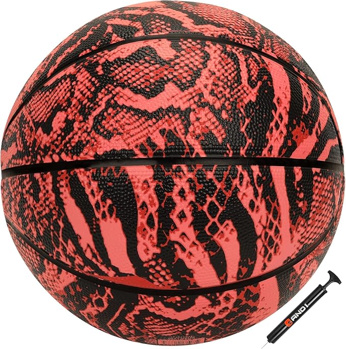 AND1 Chaos Basketball: Official Regulation Size 7 (29.5 inches) Rubber - Deep Channel Construction Streetball, Made for Indoor Outdoor Basketball Games
