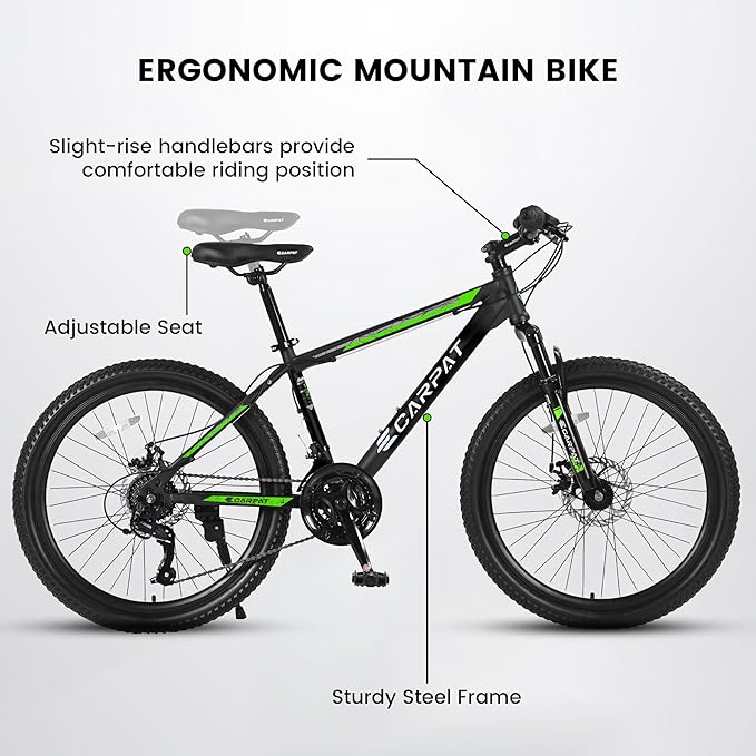 24/26/27.5 Inch Wheels Mountain Bike Shimano 21 Speeds with Mechanical Disc Brakes Aluminum/High-Carbon Steel Frame Suspension MTB Bikes Mountain Bicycle for Adult & Teenagers