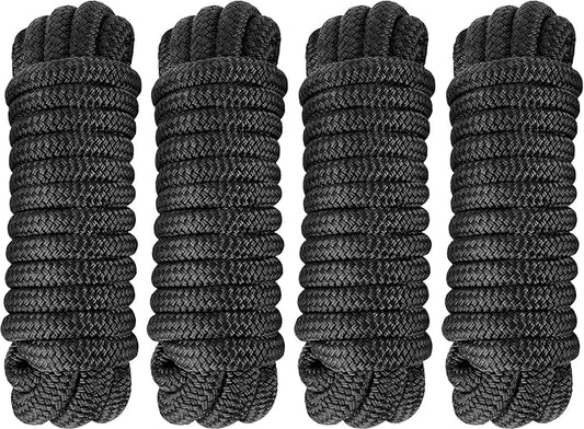 Boat Dock Lines 5/8" x 25ft Double Braided Nylon Dock Lines for Boats Pre-Spliced with a 15" Loop, Marine-Grade Boat Ropes for Docking, Boat Lines Dock Rope, Premium Marine Rope Mooring Lines