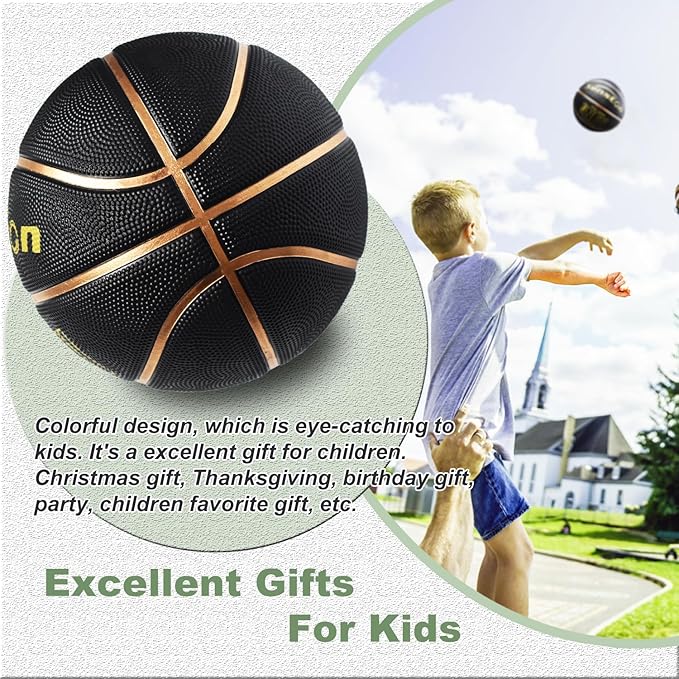 Senston 27.5‘’/29.5'' Basketball Outdoor Indoor Rubber Basketball Ball for Kids/Adult Official Size 5/7 Basket Ball with Pump
