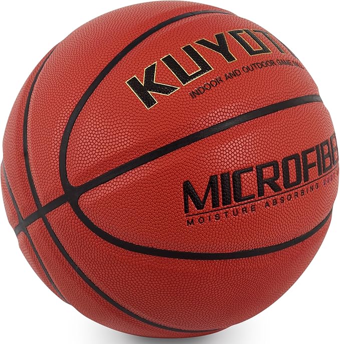 KUYOTQ Kids Toddler Youth Adult Size 3/4/5/6/7 Basketball 22/25.5/27.5/28.5/29.5" Thickened Rubber or Faux Leather Basketball for Boys Girls (Deflated)